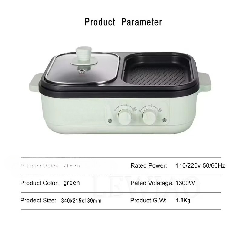 Non-stick barbecue hot pot mul - đánh giá và giá Camping Cooking Electric
