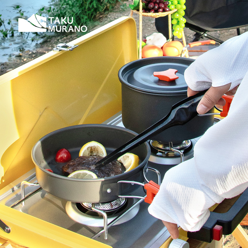 Camping Cookware Set Outdoor C - đánh giá và giá Camping Cooking Set With Kettle