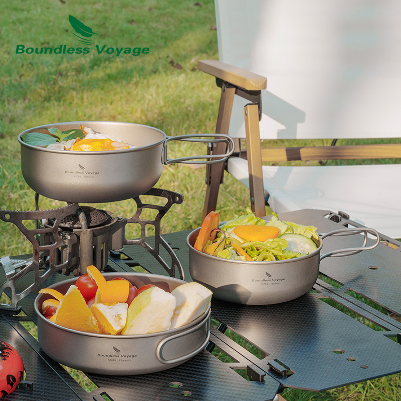 Boundless Voyage Titanium Camp - đánh giá và giá Camping Cooking Pots And Pans Set