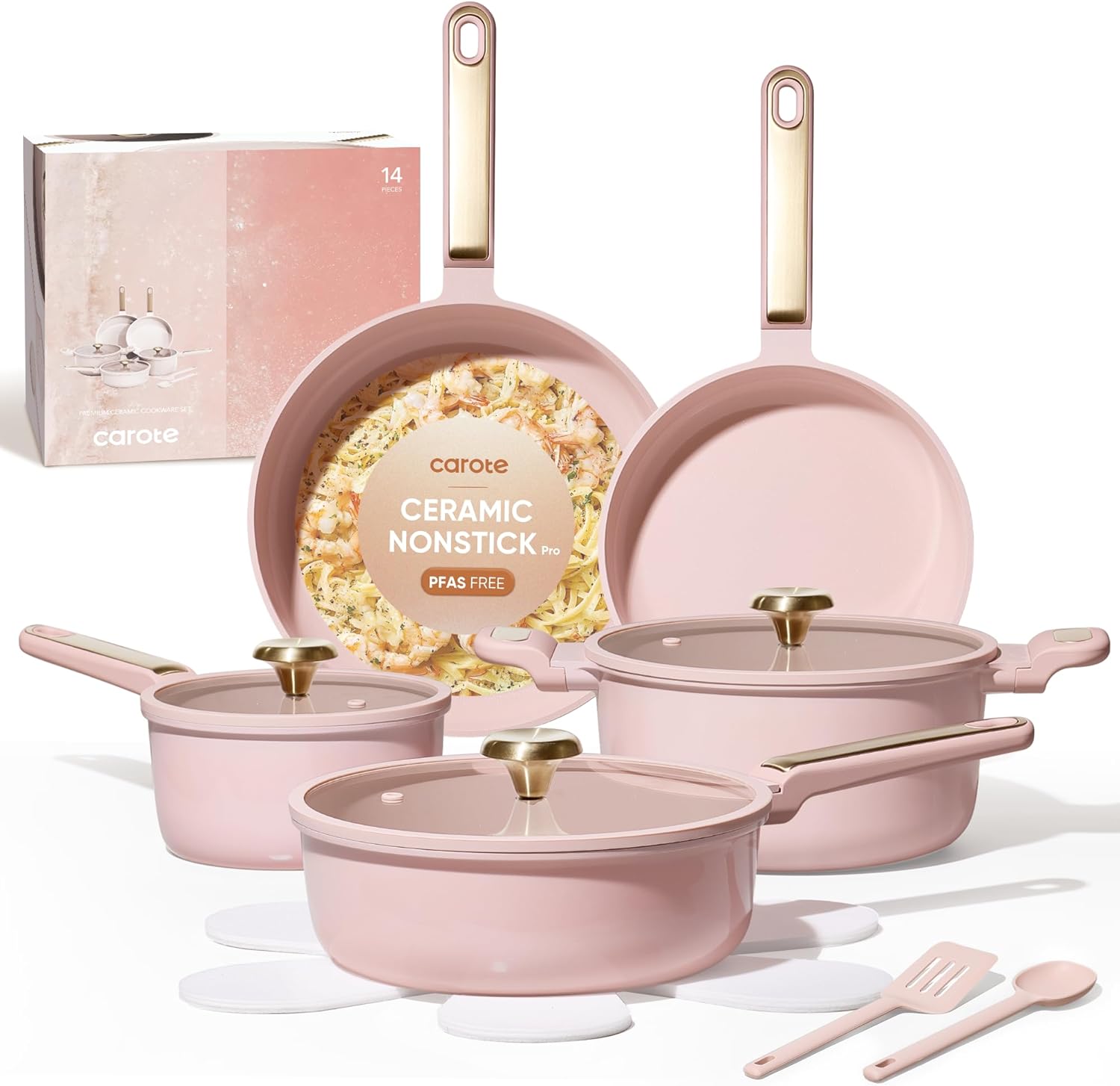Nonstick Ceramic Cookware Set, - đánh giá và giá Camping Cooking Pots And Pans Set