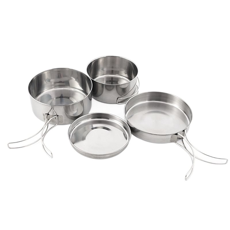 【BIG SALE】Stainless Steel 4-Pi - đánh giá và giá Camping Cooking Set For 4