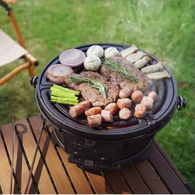Round Charcoal Grill, Food-Saf - đánh giá và giá Camping Cooking Cast Iron