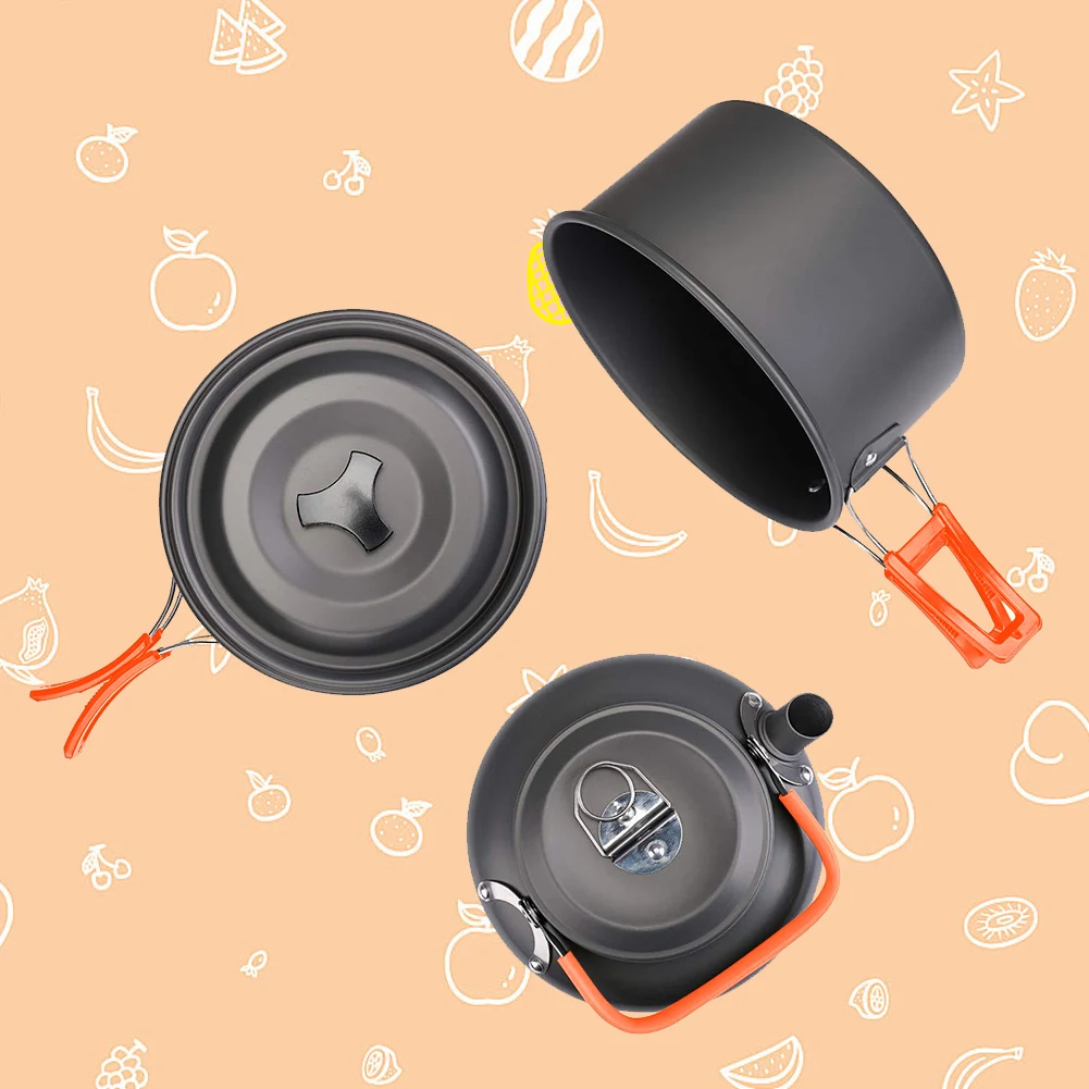 Camping Cookware Kit Kettle Po - đánh giá và giá Camping Cooking Set With Kettle