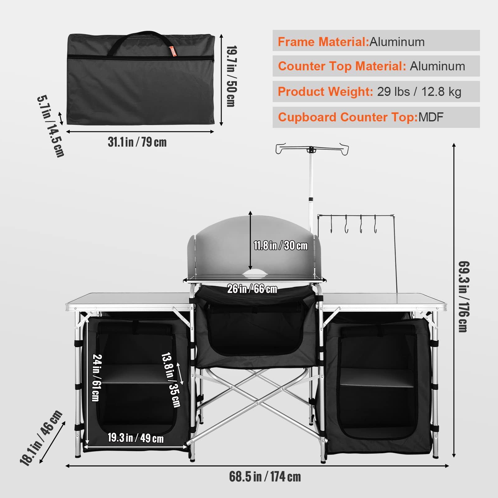 Folding Outdoor Cooking Table  - đánh giá và giá Camping Cooking Cupboard
