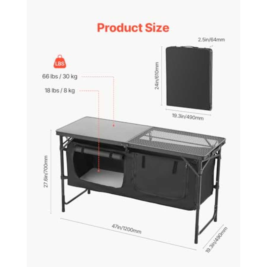 Camping Kitchen Table, Folding - đánh giá và giá Camping Cooking Table