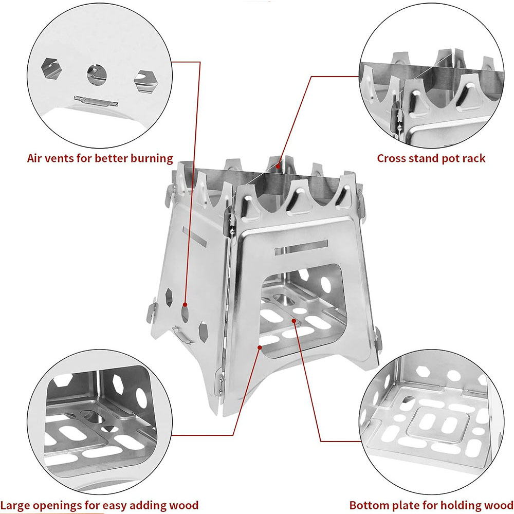 Xách Tay Cắm Trại Gỗ Bếp Với T - đánh giá và giá Camping Cooking Wood Stove