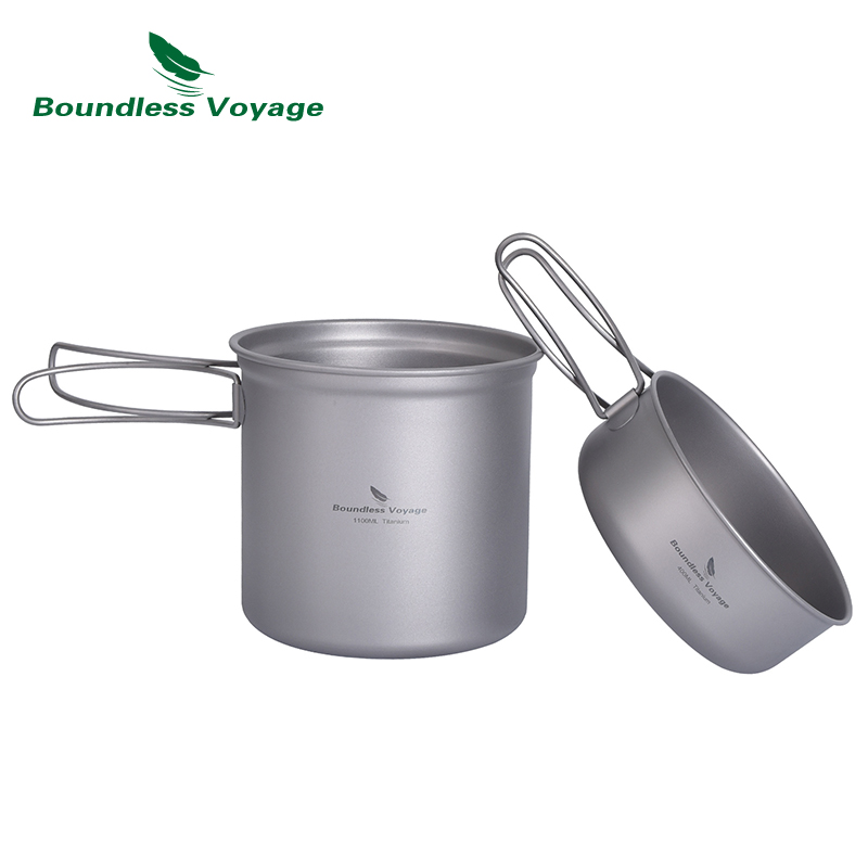 Boundless Voyage Titanium Pot  - đánh giá và giá Camping Cooking Pots And Pans Set
